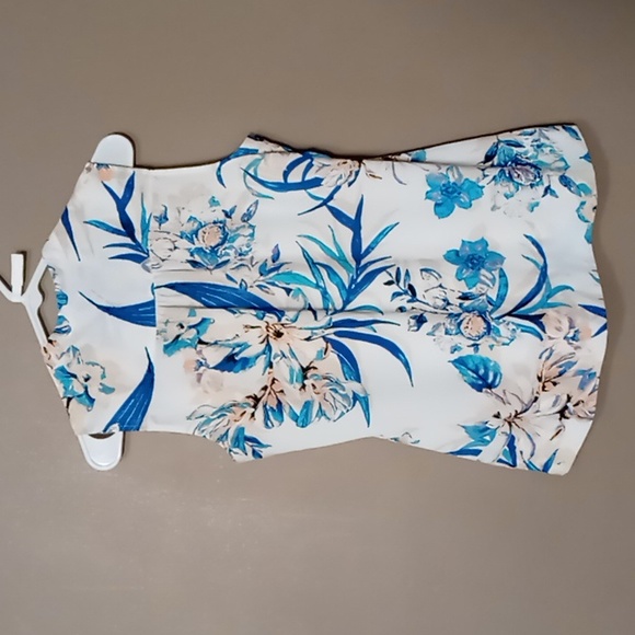 Alfani Tropical Flowered Faux Wrap Tuni Sleeveless Blouse Size 6 - Picture 2 of 5